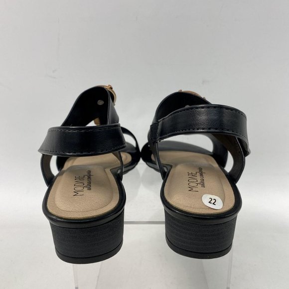 Donna Velenta By Modare Ultraconforto Slingback Sandal Womens US 4 Black Leather - Picture 3 of 6